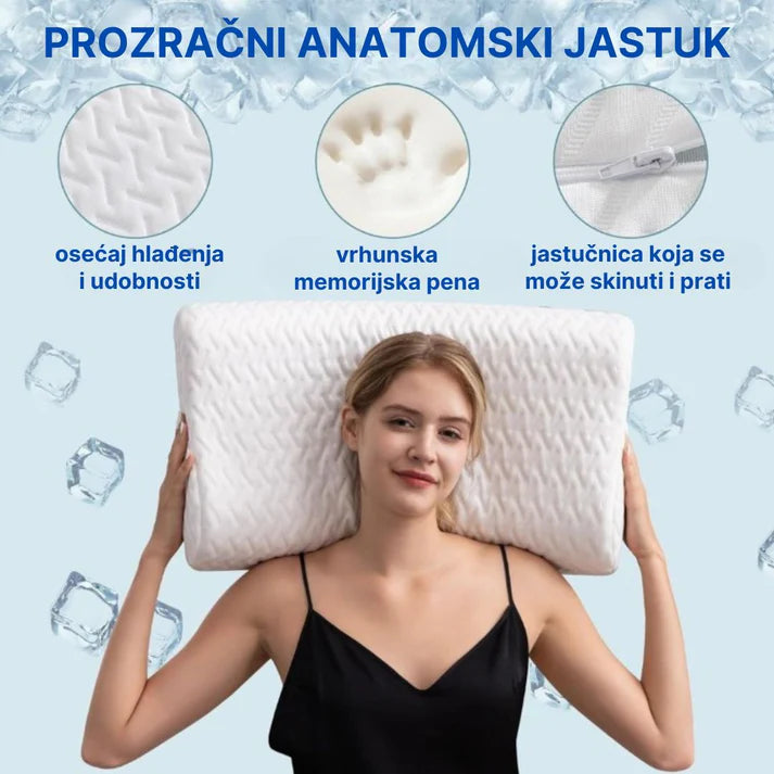 Anatomski Jastuk od Memorijske Pene 1+1 GRATIS
